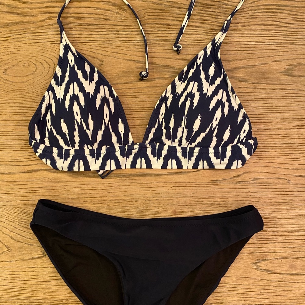 JCrew factory navy bikini (top is M and bottoms S)